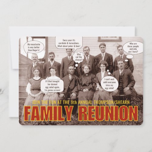Family Reunion  Funny Ancestral Photograph Invitation