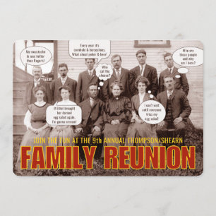 Family Reunion   Funny Ancestral Photograph Invitation