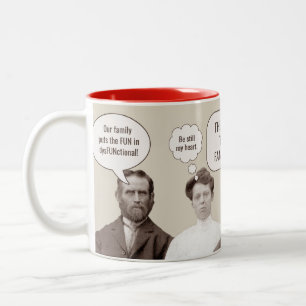 Family Reunion Funny Antique Photo Custom Two-Tone Coffee Mug