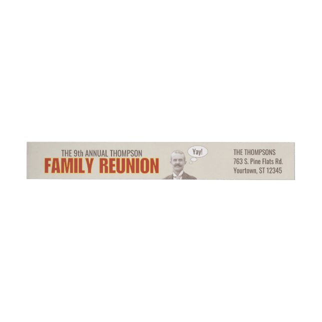 Family Reunion | Funny Antique Photo Wrap Around Label (Individual)