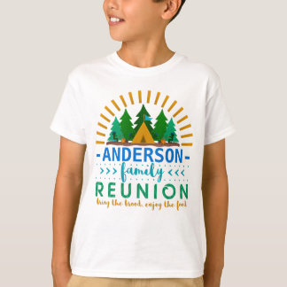 Family Reunion Funny Camping Sun Ray | Custom Name T-Shirt