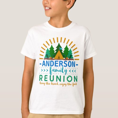 Family Reunion Funny Camping Sun Ray  Custom Name T_Shirt