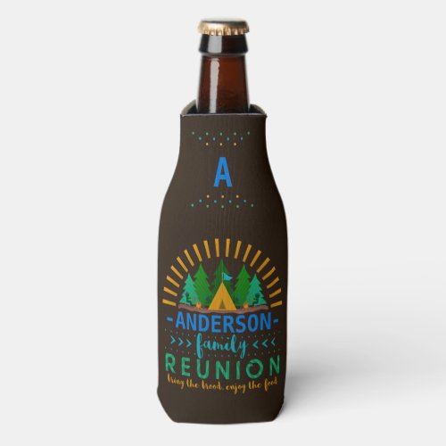 Family Reunion Funny Camping Trip  Add Name Bottle Cooler
