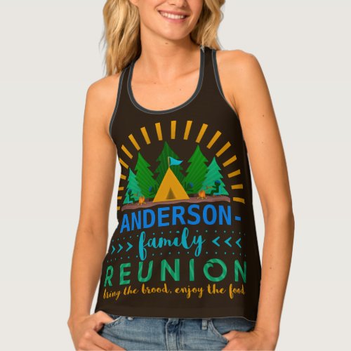 Family Reunion Funny Camping Trip  Add Name Tank Top