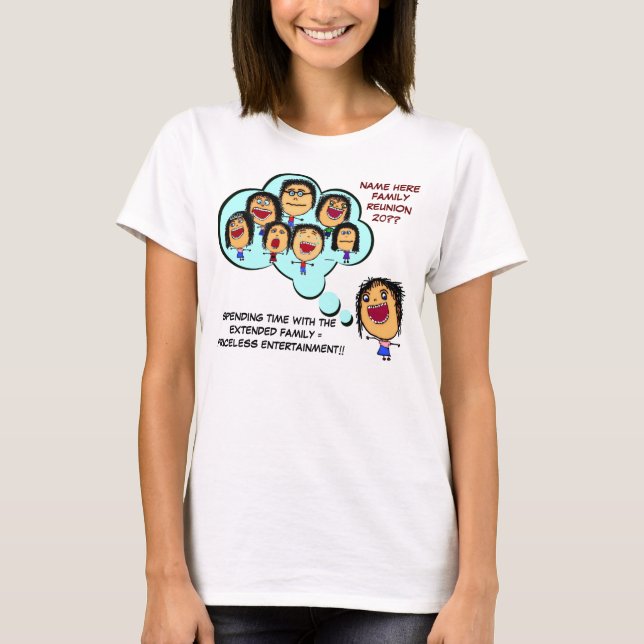 Family Reunion Funny Cartoon T-Shirt (Front)