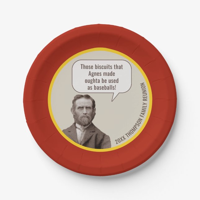 Family Reunion | Funny Old Photograph Custom Paper Plates (Front)