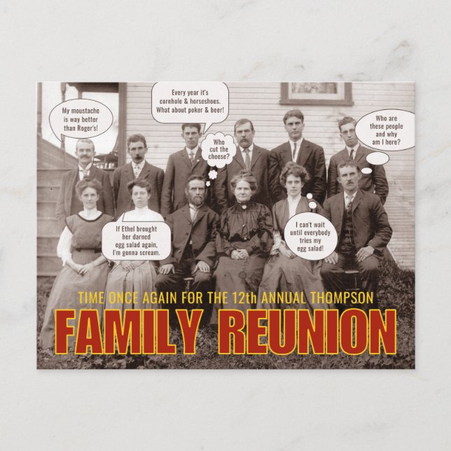 Family Reunion | Funny Old Time Photograph Postcard (Front)