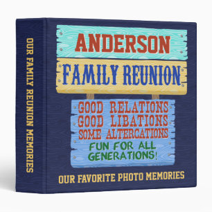 Family Reunion Funny Wooden Sign Photo Memories Binder