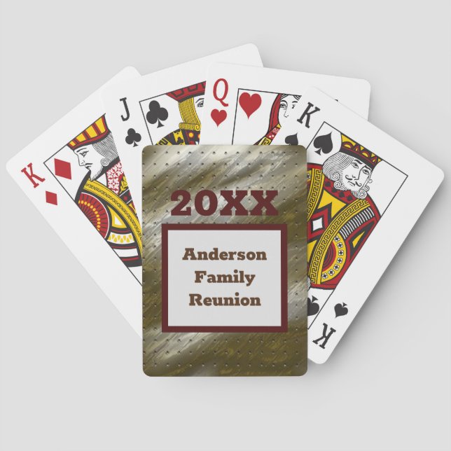 Family Reunion Games Gold Silver Abstract Striped Poker Cards (Back)