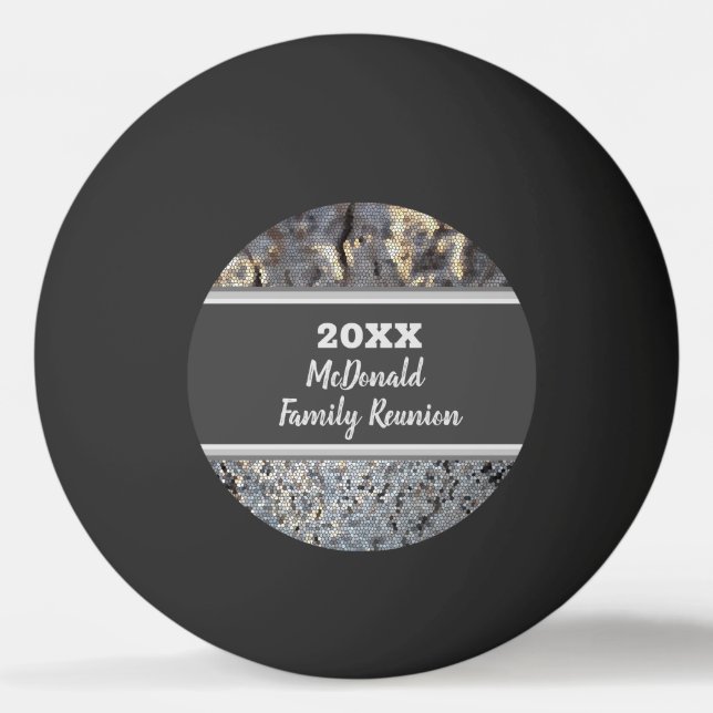 Family Reunion Games Snakeskin Pattern Gray Mosaic Ping Pong Ball (Front)