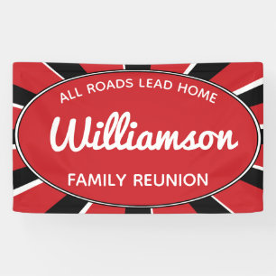 Family Reunion Gathering Black,Red and White Event Banner