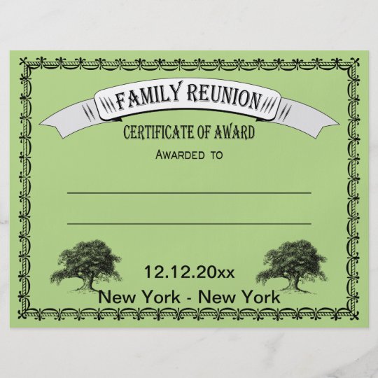 family-reunion-gathering-certificate-of-award-flyer-zazzle