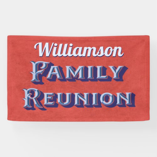 Family Reunion Gathering  Event Red Blue Banner