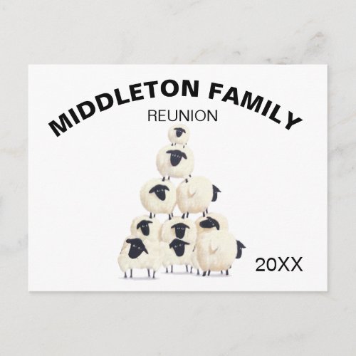 Family Reunion Gathering Fun Black Invitation Postcard
