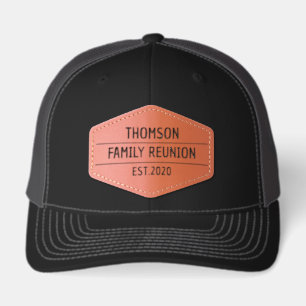 family reunion Gathering Keepsake Group Event Leather Patch Hat