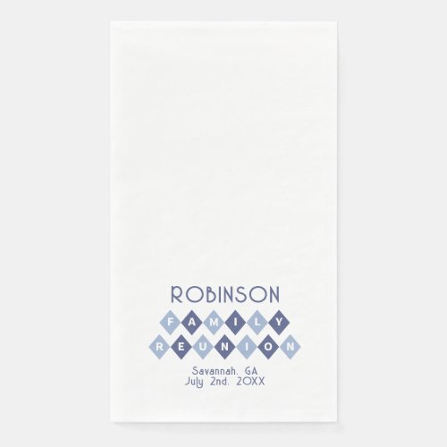 Family Reunion Gathering Modern Blue Picnic Party Paper Guest Towels