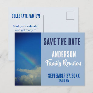 Family Reunion Gathering Rainbow Save The Date Postcard