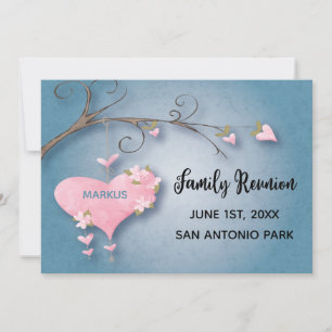 Family Reunion Gathering Save The Date Heart Tree