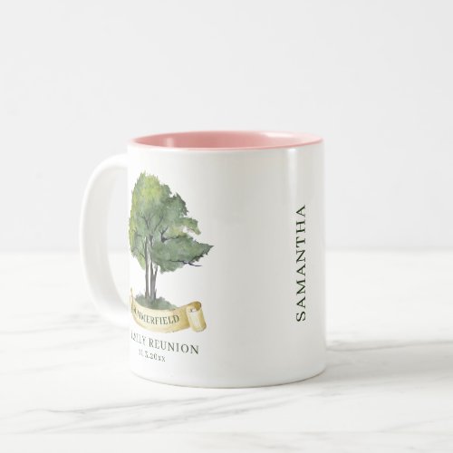 Family Reunion Genealogy Keepsake Personalized Two_Tone Coffee Mug