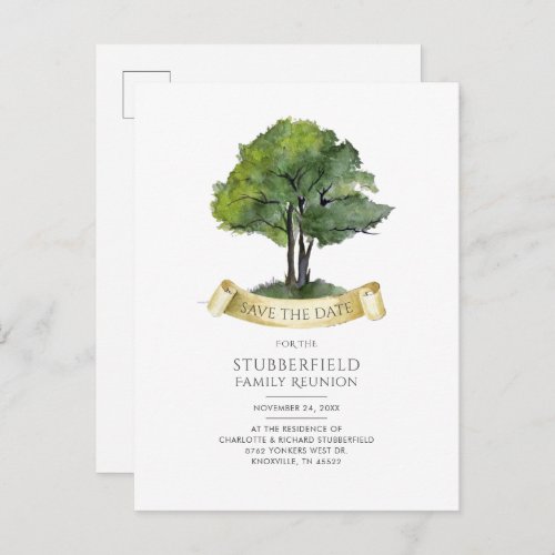 Family Reunion Genealogy Tree Annual Save the Date Announcement Postcard