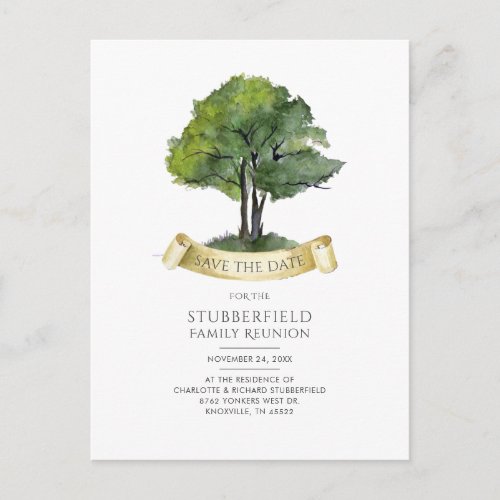 Family Reunion Genealogy Tree Annual Save the Date Announcement Postcard