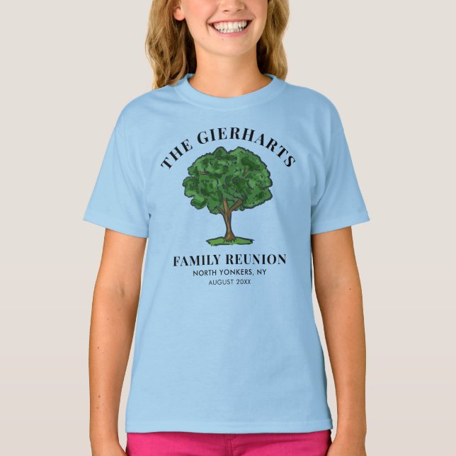 Family Reunion Genealogy Tree Cousins Custom T-Shirt (Front)