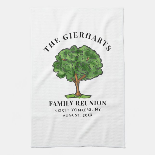Family Reunion Genealogy Tree Cousins Get Together Kitchen Towel (Vertical)