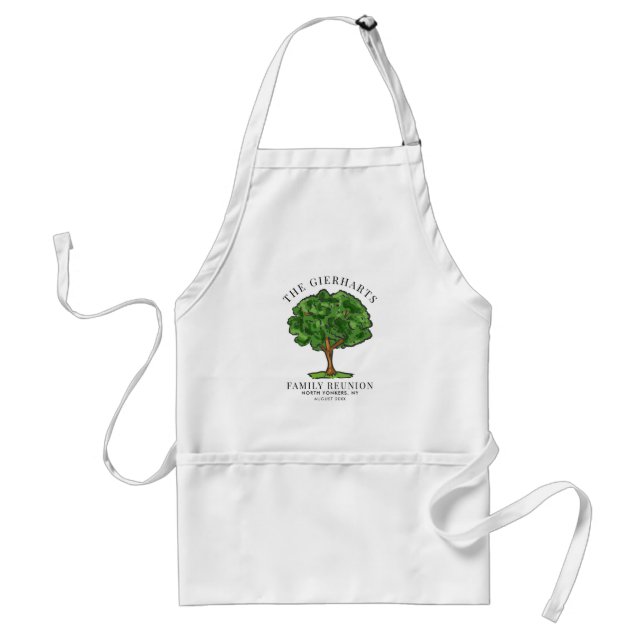 Family Reunion Genealogy Tree Cousins Party Paper Adult Apron (Front)