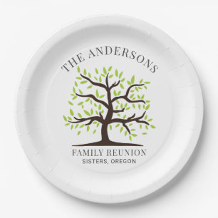 Family Reunion Genealogy Tree Custom Paper Plates