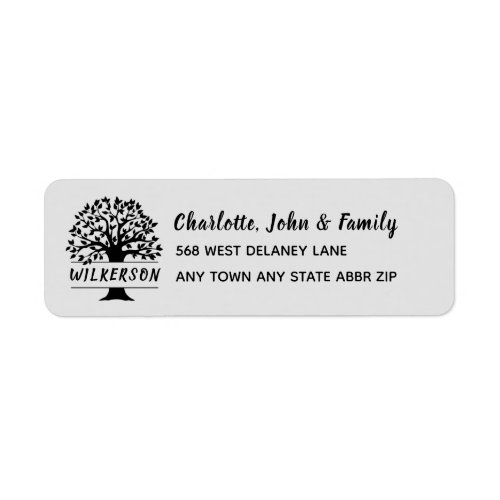 Family Reunion Genealogy Tree Logo Return Address Label