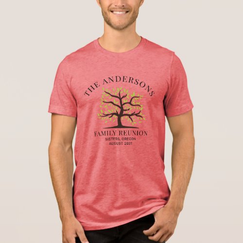 Family Reunion Genealogy Tree Matching Custom Tri_Blend Shirt