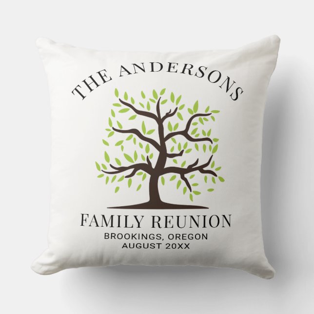 Family Reunion Genealogy Tree Matching Throw Pillow (Front)