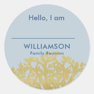 Family Reunion Genealogy Tree Name Classic Round Sticker