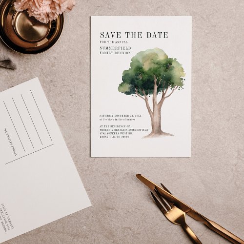Family Reunion Genealogy Tree Save the Date Announcement Postcard