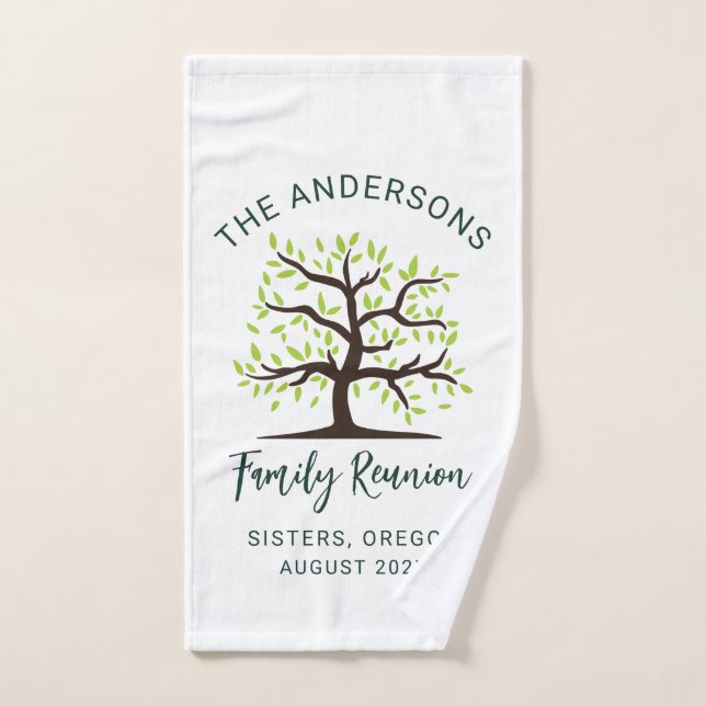 Family Reunion Genealogy Tree Script Custom Hand Towel (Hand Towel)