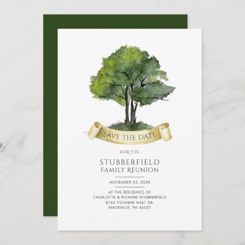 Family Reunion Genealogy Tree Watercolor Save The Date