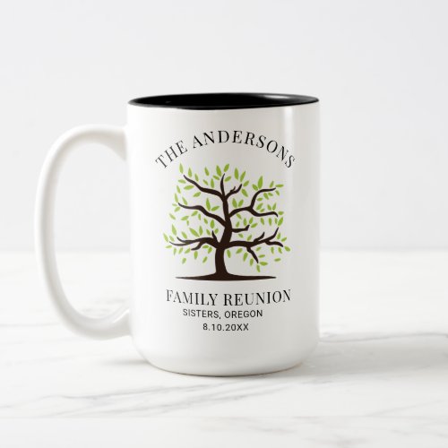 Family Reunion Genealogy Tree With Date Custom Two_Tone Coffee Mug