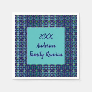 Family Reunion Geometric Tie-dye Yearly Gathering Napkins