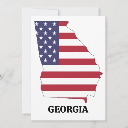 FAMILY REUNION GEORGIA  Red White Blue USA Flag Invitation
