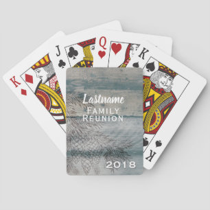 Family Reunion Gift Fall Winter Rustic Monogram Poker Cards