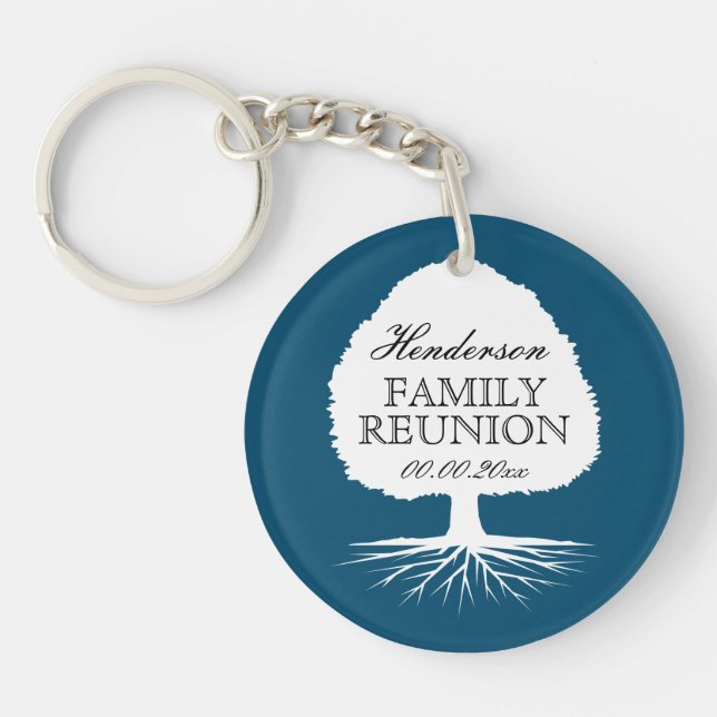Family Reunion gift keychain with name and date (Front)