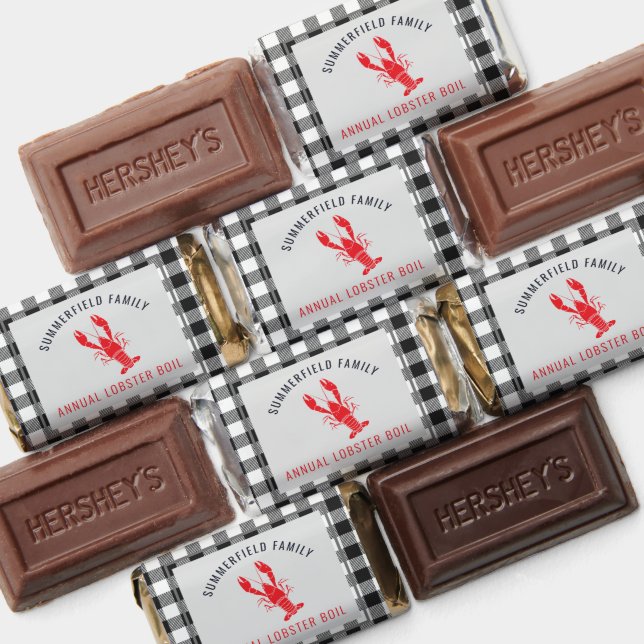 Family Reunion Gingham Plaid Black Lobster Boil Hershey's Miniatures (Assorted)