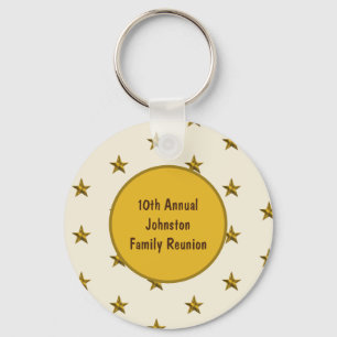 Family Reunion Gold Star Keepsake Annual Big Event Keychain