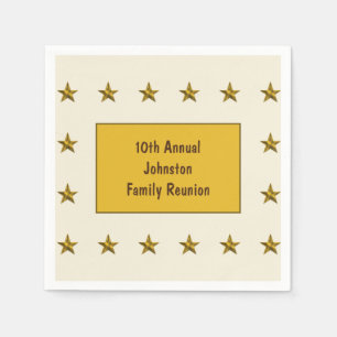 Family Reunion Gold Star Keepsake Annual Big Event Napkins