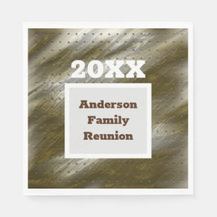 Family Reunion Gold White Diagonal Stripe Abstract Napkins