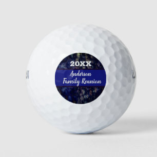 Family Reunion Golf Outing Navy Blue Abstract Balls