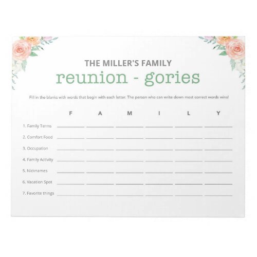 Family Reunion_Gorries Word Game Notepad