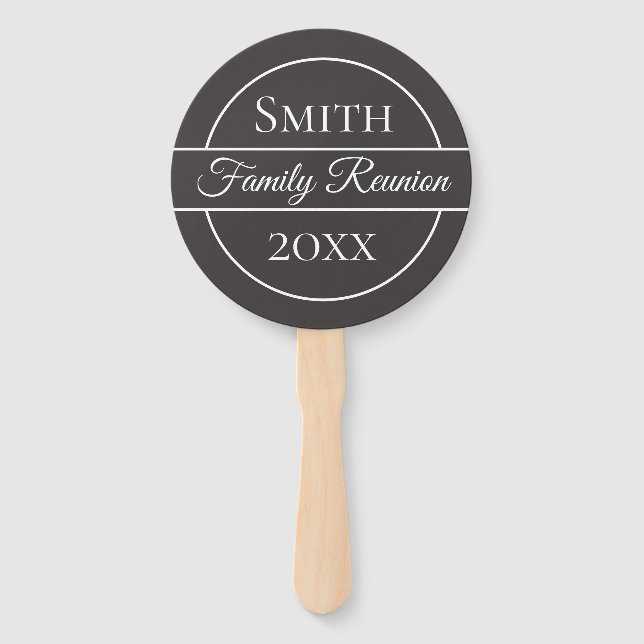 Family Reunion Gray Circle Hand Fan (Front)