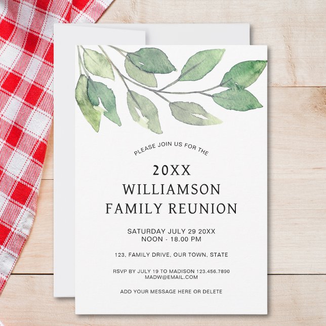 Family Reunion Green Invitation (Creator Uploaded)