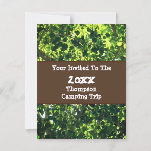 Family Reunion Green Leaf Camping Trip Invitation